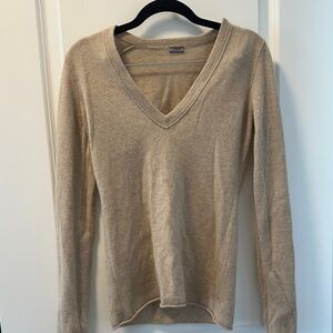 J. Crew V-Neck Tan Cashmere Sweater